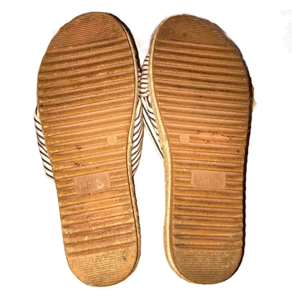 BAMBOO Knotted Platform Espadrille Slides Sandals
